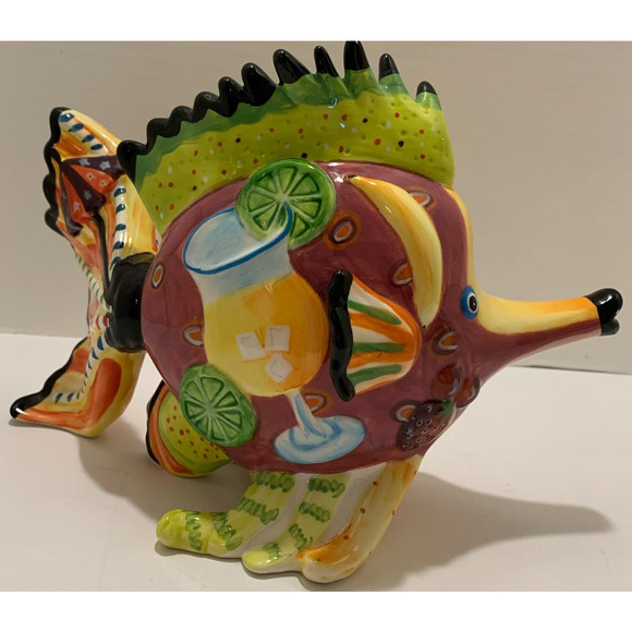 Colorful 7 Inch Tall Ceramic Fish Decorative Figure - Picture 1 of 7